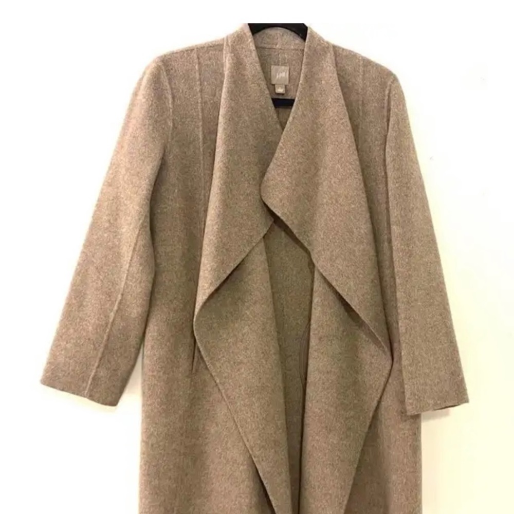 J.Jill Beige Wool Angora Oversized Cocoon Coat